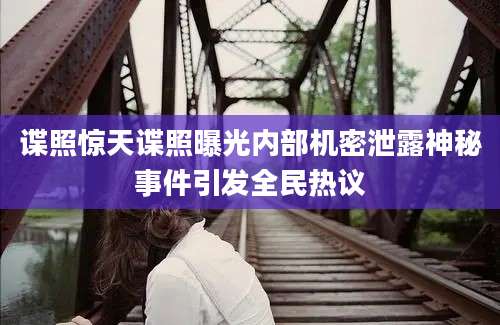 谍照惊天谍照曝光内部机密泄露神秘事件引发全民热议
