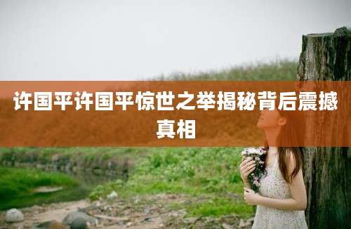 许国平许国平惊世之举揭秘背后震撼真相