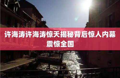 许海涛许海涛惊天揭秘背后惊人内幕震惊全国