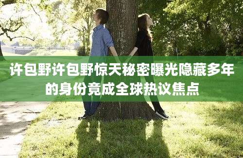 许包野许包野惊天秘密曝光隐藏多年的身份竟成全球热议焦点