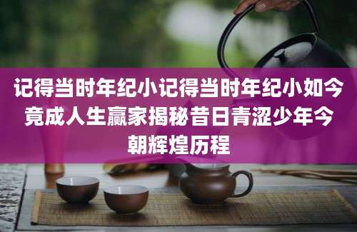 记得当时年纪小记得当时年纪小如今竟成人生赢家揭秘昔日青涩少年今朝辉煌历程