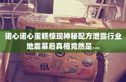 诺心诺心蛋糕惊现神秘配方泄露行业地震幕后真相竟然是...