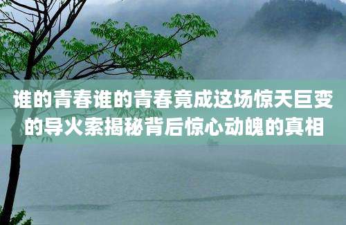 谁的青春谁的青春竟成这场惊天巨变的导火索揭秘背后惊心动魄的真相