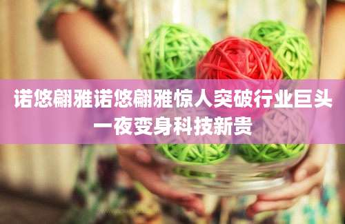 诺悠翩雅诺悠翩雅惊人突破行业巨头一夜变身科技新贵