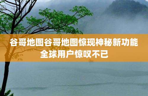 谷哥地图谷哥地图惊现神秘新功能全球用户惊叹不已