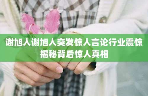谢旭人谢旭人突发惊人言论行业震惊揭秘背后惊人真相