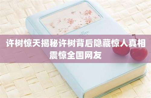 许树惊天揭秘许树背后隐藏惊人真相震惊全国网友