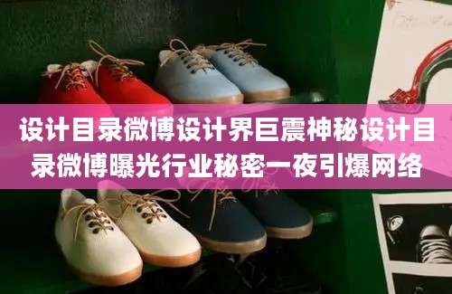 设计目录微博设计界巨震神秘设计目录微博曝光行业秘密一夜引爆网络