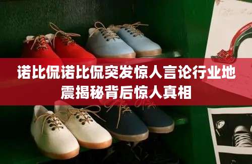 诺比侃诺比侃突发惊人言论行业地震揭秘背后惊人真相