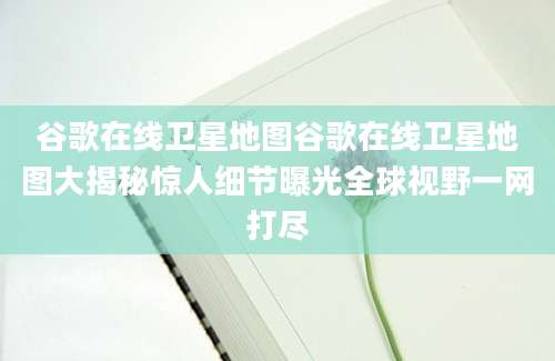 谷歌在线卫星地图谷歌在线卫星地图大揭秘惊人细节曝光全球视野一网打尽