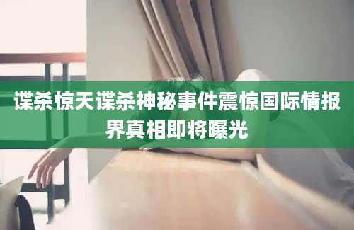 谍杀惊天谍杀神秘事件震惊国际情报界真相即将曝光
