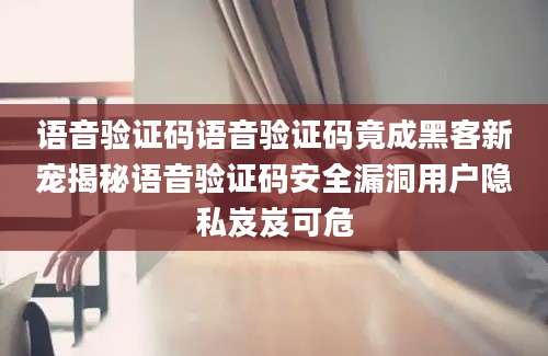 语音验证码语音验证码竟成黑客新宠揭秘语音验证码安全漏洞用户隐私岌岌可危