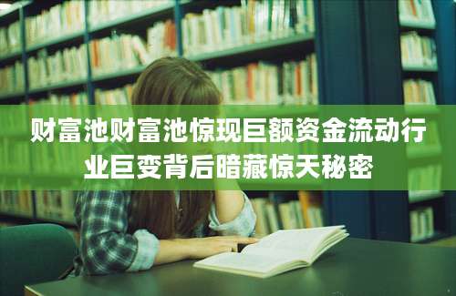 财富池财富池惊现巨额资金流动行业巨变背后暗藏惊天秘密