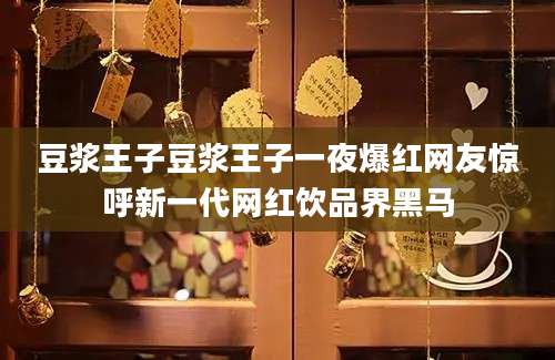 豆浆王子豆浆王子一夜爆红网友惊呼新一代网红饮品界黑马