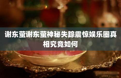 谢东萤谢东萤神秘失踪震惊娱乐圈真相究竟如何