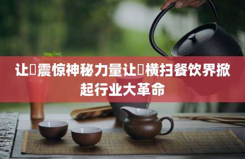 让饸震惊神秘力量让饸横扫餐饮界掀起行业大革命