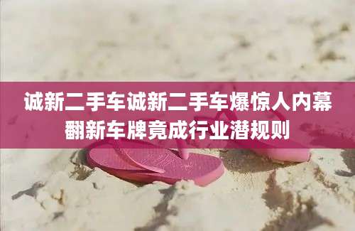 诚新二手车诚新二手车爆惊人内幕翻新车牌竟成行业潜规则