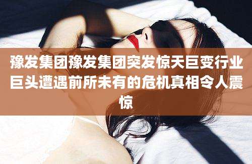 豫发集团豫发集团突发惊天巨变行业巨头遭遇前所未有的危机真相令人震惊