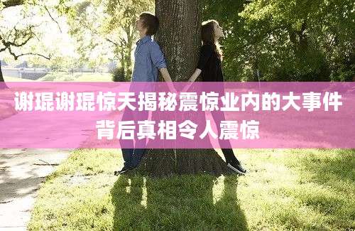 谢琨谢琨惊天揭秘震惊业内的大事件背后真相令人震惊