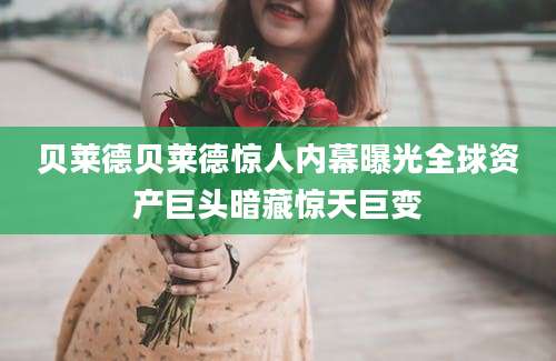 贝莱德贝莱德惊人内幕曝光全球资产巨头暗藏惊天巨变