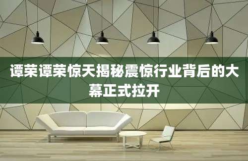 谭荣谭荣惊天揭秘震惊行业背后的大幕正式拉开
