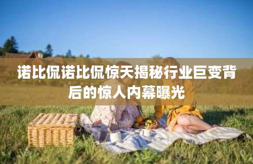 诺比侃诺比侃惊天揭秘行业巨变背后的惊人内幕曝光