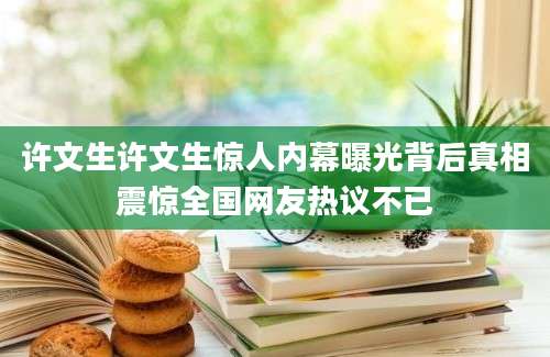 许文生许文生惊人内幕曝光背后真相震惊全国网友热议不已