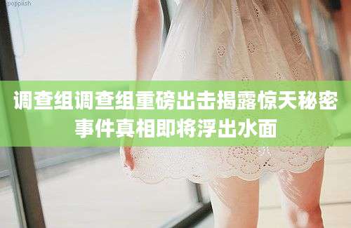 调查组调查组重磅出击揭露惊天秘密事件真相即将浮出水面