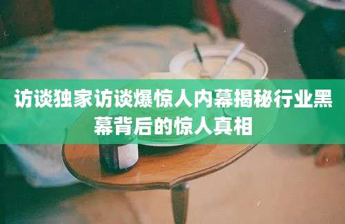 访谈独家访谈爆惊人内幕揭秘行业黑幕背后的惊人真相