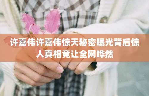 许嘉伟许嘉伟惊天秘密曝光背后惊人真相竟让全网哗然