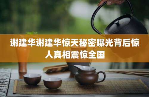 谢建华谢建华惊天秘密曝光背后惊人真相震惊全国