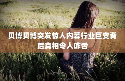 贝博贝博突发惊人内幕行业巨变背后真相令人咋舌