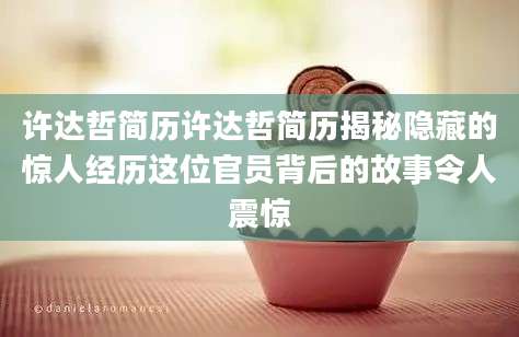 许达哲简历许达哲简历揭秘隐藏的惊人经历这位官员背后的故事令人震惊