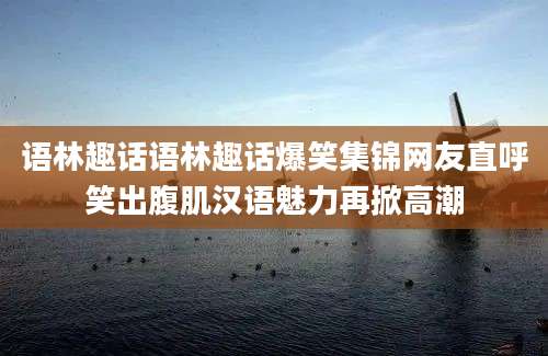 语林趣话语林趣话爆笑集锦网友直呼笑出腹肌汉语魅力再掀高潮