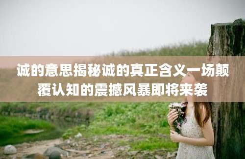 诚的意思揭秘诚的真正含义一场颠覆认知的震撼风暴即将来袭