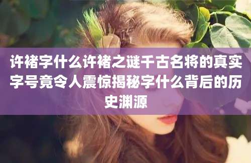 许褚字什么许褚之谜千古名将的真实字号竟令人震惊揭秘字什么背后的历史渊源