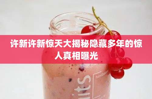 许新许新惊天大揭秘隐藏多年的惊人真相曝光