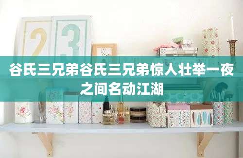 谷氏三兄弟谷氏三兄弟惊人壮举一夜之间名动江湖