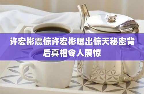 许宏彬震惊许宏彬曝出惊天秘密背后真相令人震惊