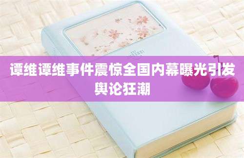 谭维谭维事件震惊全国内幕曝光引发舆论狂潮