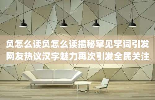 负怎么读负怎么读揭秘罕见字词引发网友热议汉字魅力再次引发全民关注