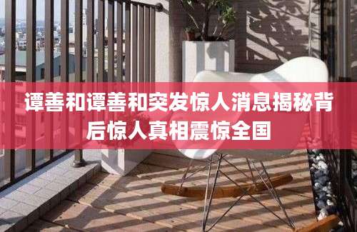 谭善和谭善和突发惊人消息揭秘背后惊人真相震惊全国