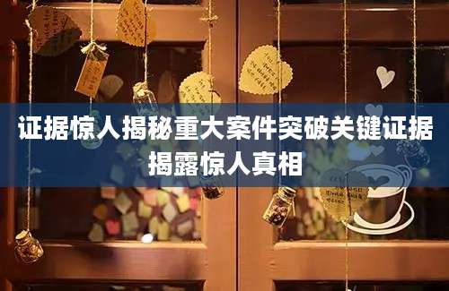 证据惊人揭秘重大案件突破关键证据揭露惊人真相