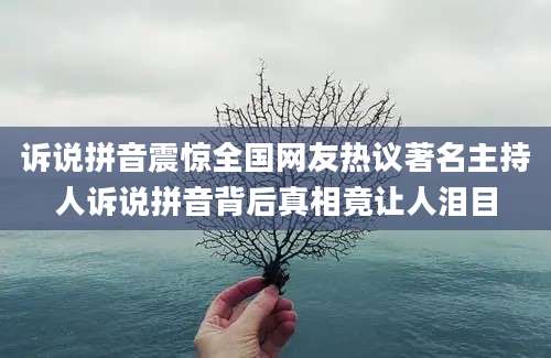 诉说拼音震惊全国网友热议著名主持人诉说拼音背后真相竟让人泪目